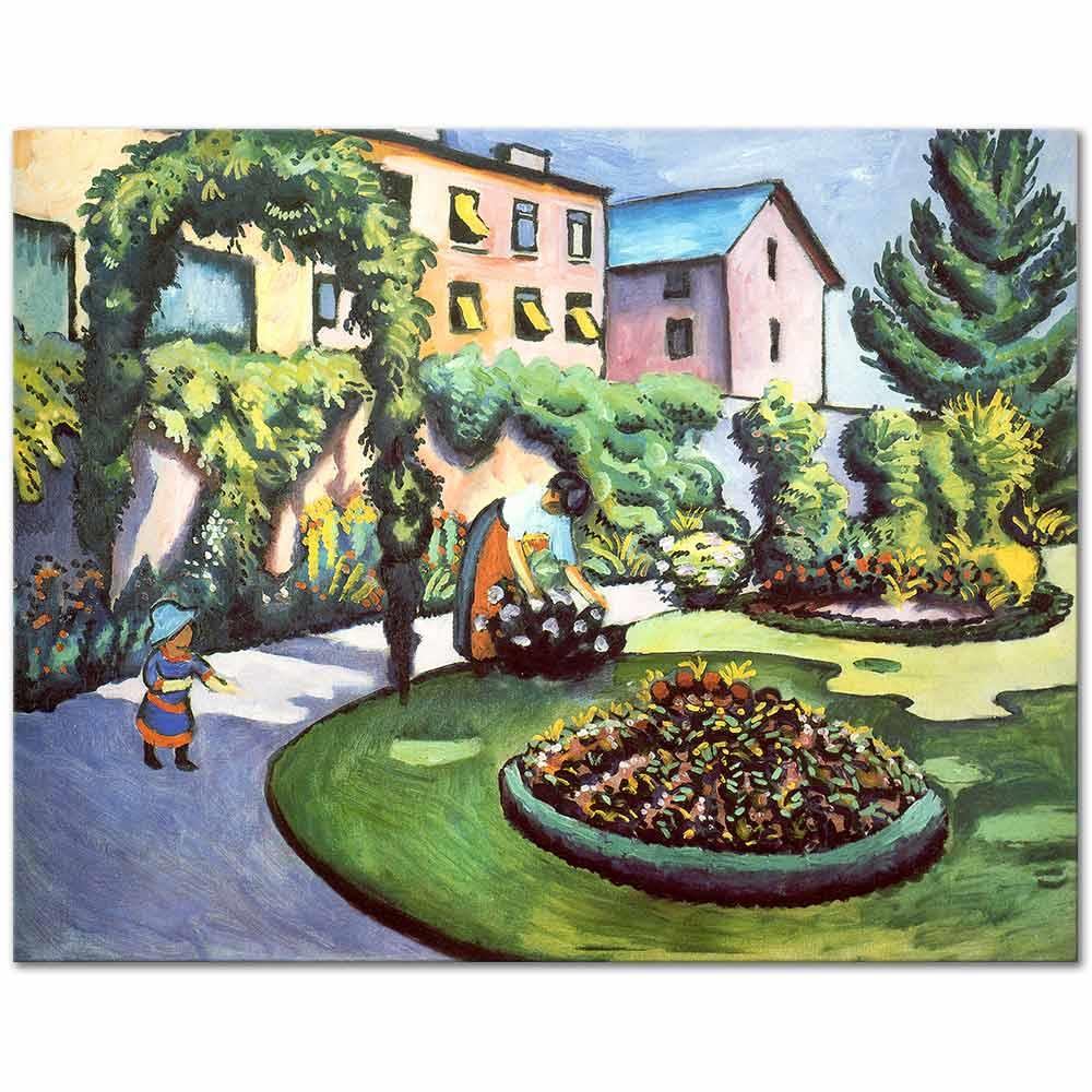 August Macke Bahçede Kanvas Tablo