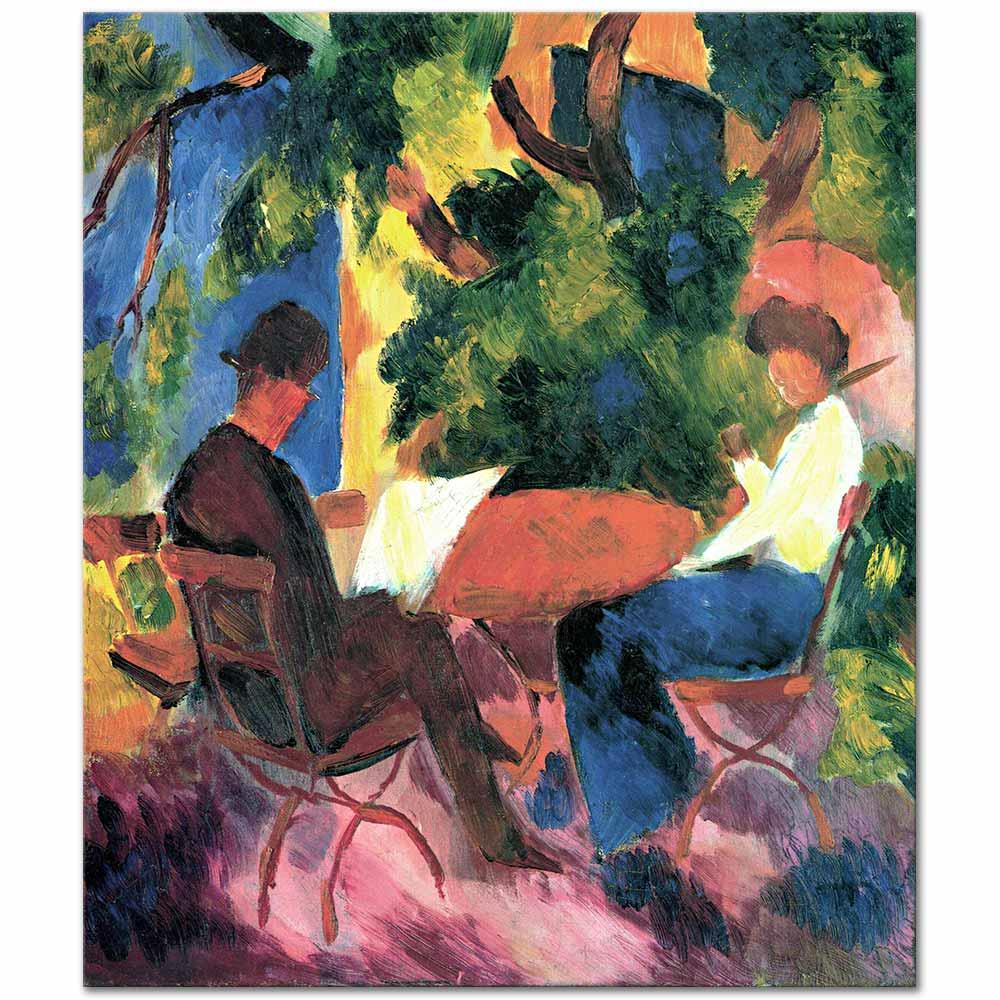 Couple At The Garden Table by August Macke