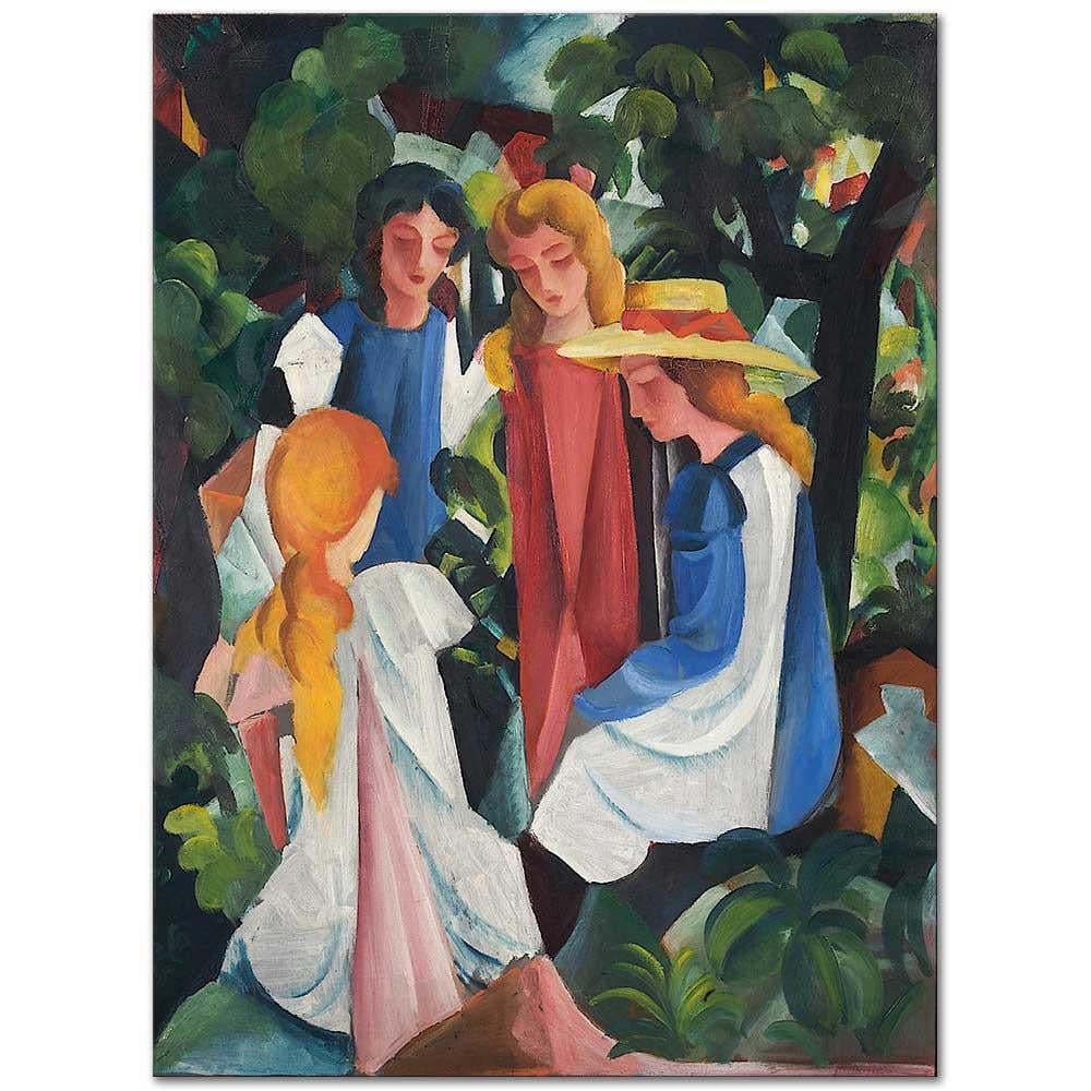 August Macke Dört Kız Kanvas Tablo