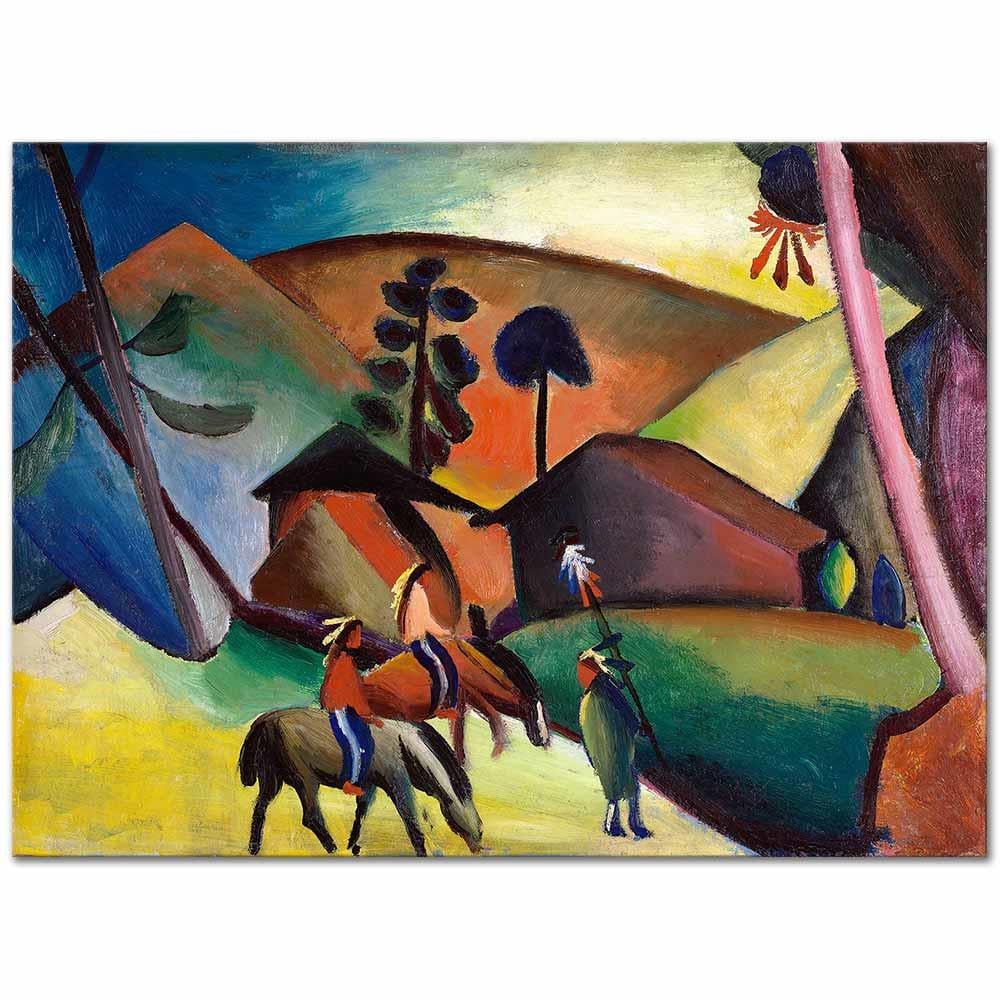 August Macke Atları Üstünde Kızılderililer Kanvas Tablo
