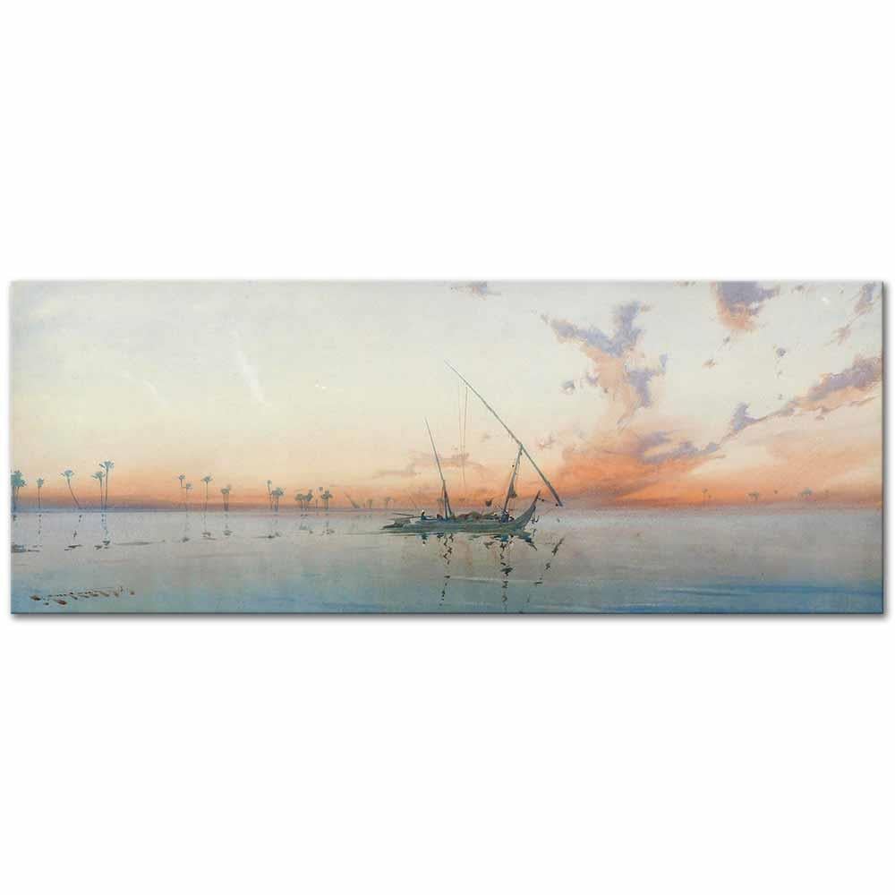 Augustus Osborne Lamplough Nil Üzerinde Yelkenli Kanvas Tablo