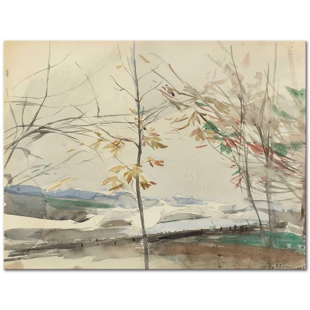 Giovanni Boldini Sonbahar Manzarasında Ağaçlar Kanvas Tablo