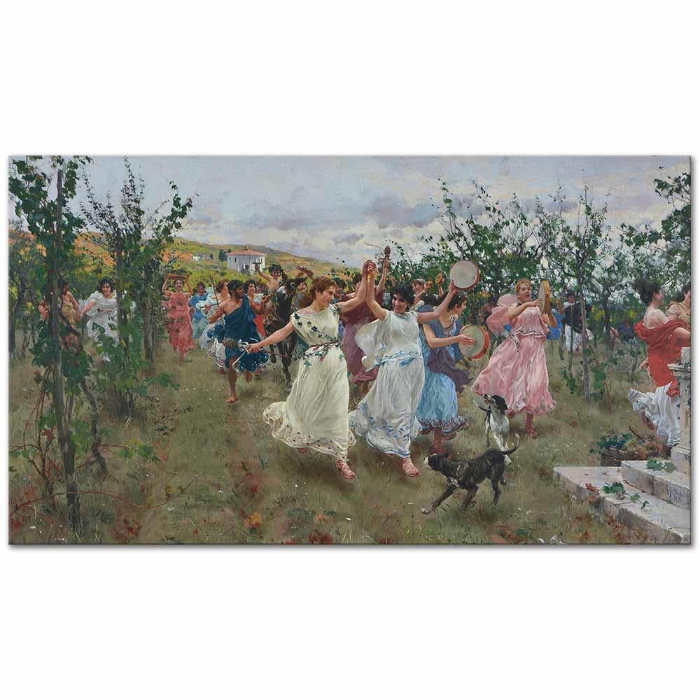 Raffaello Sorbi Bacchanal Şenliği Kanvas Tablo