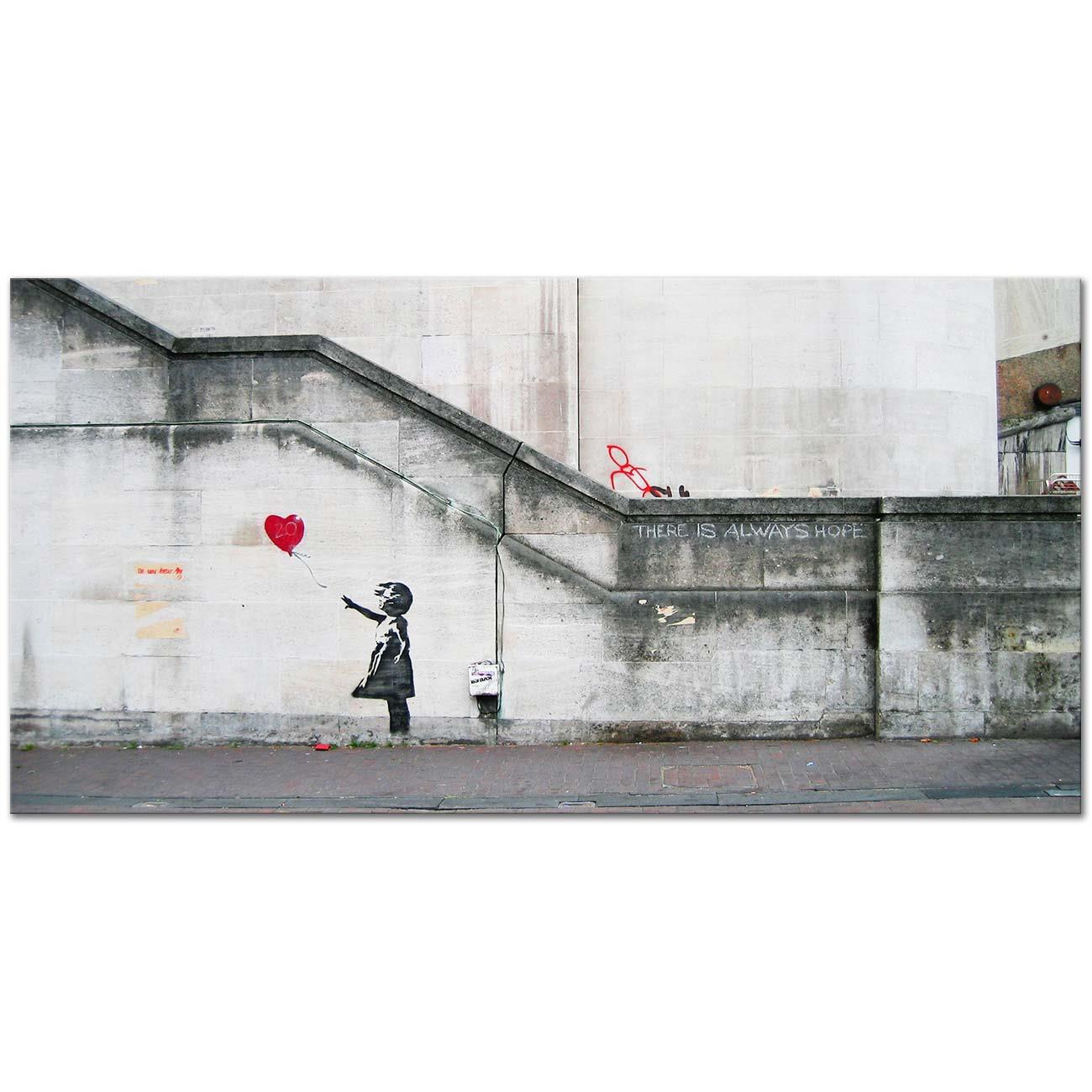Banksy Girl and Heart Balloon Art Print