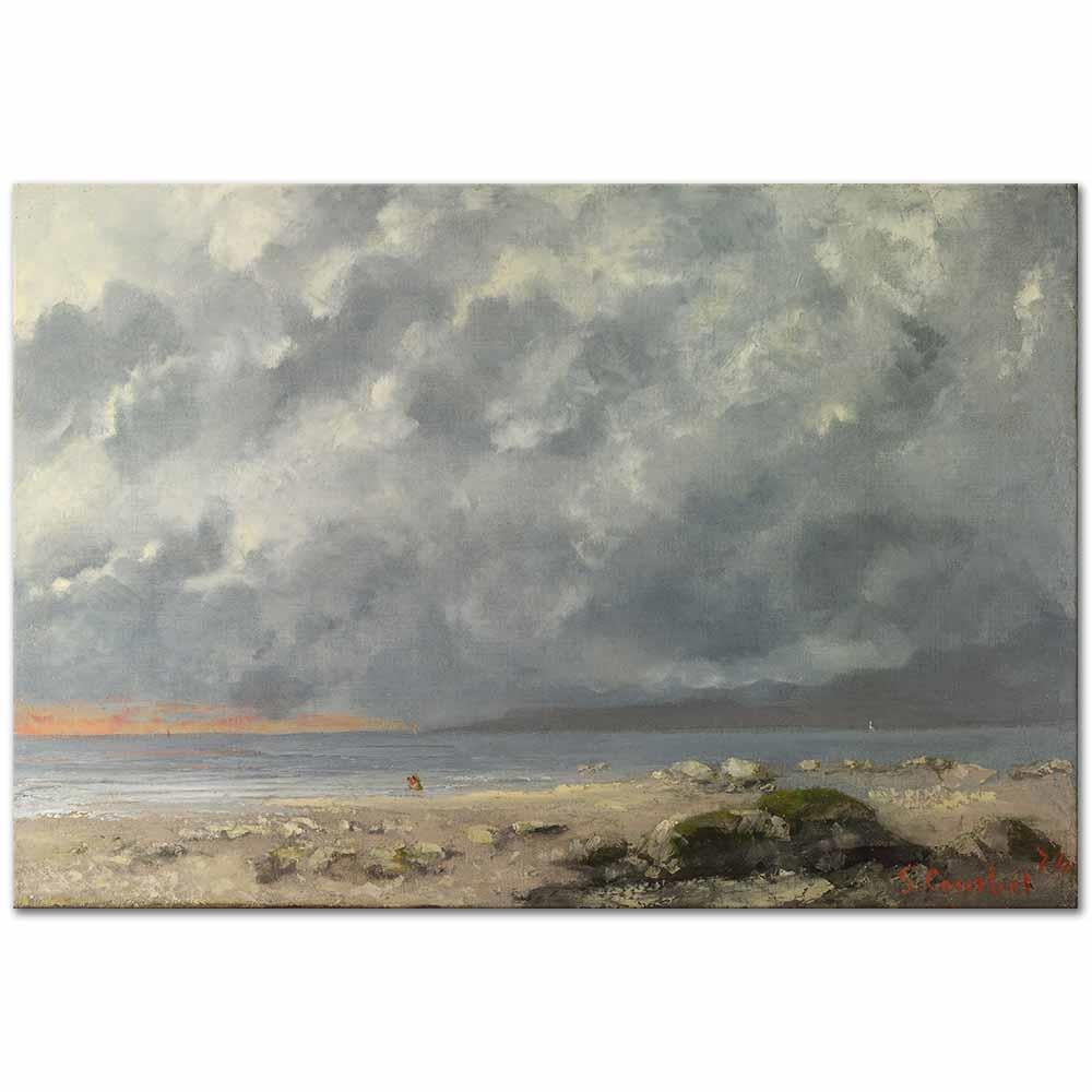 Beach Scene (View of Lac leman) by Gustave Courbet as Art Print