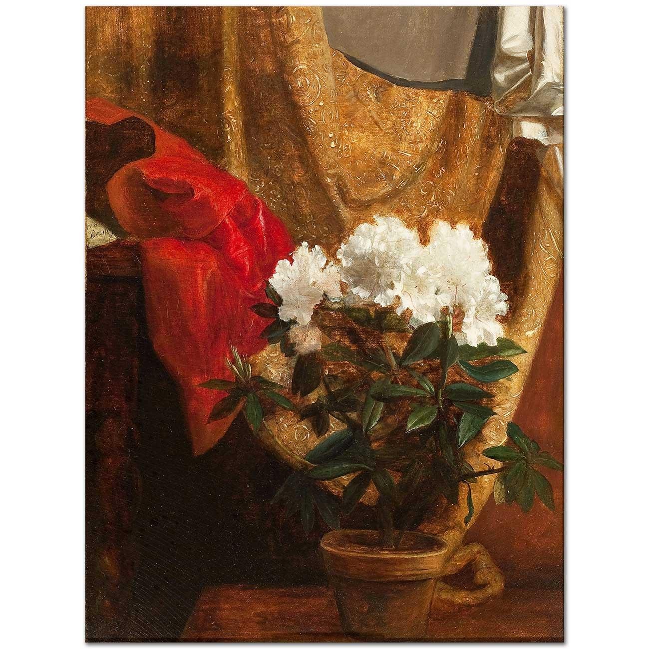 Still life with Potted Flower by Blaise Alexandre Desgoffe