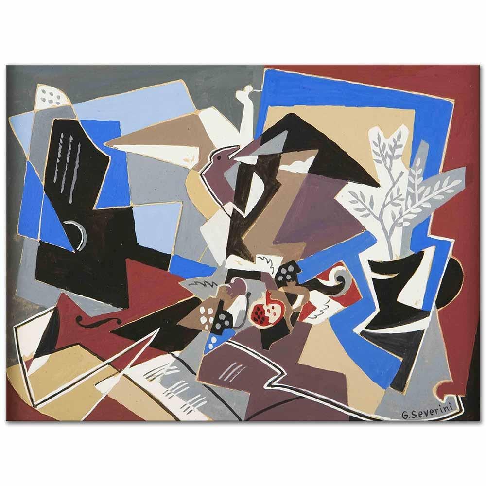 Gino Severini Mavi Kompozisyon Kanvas Tablo