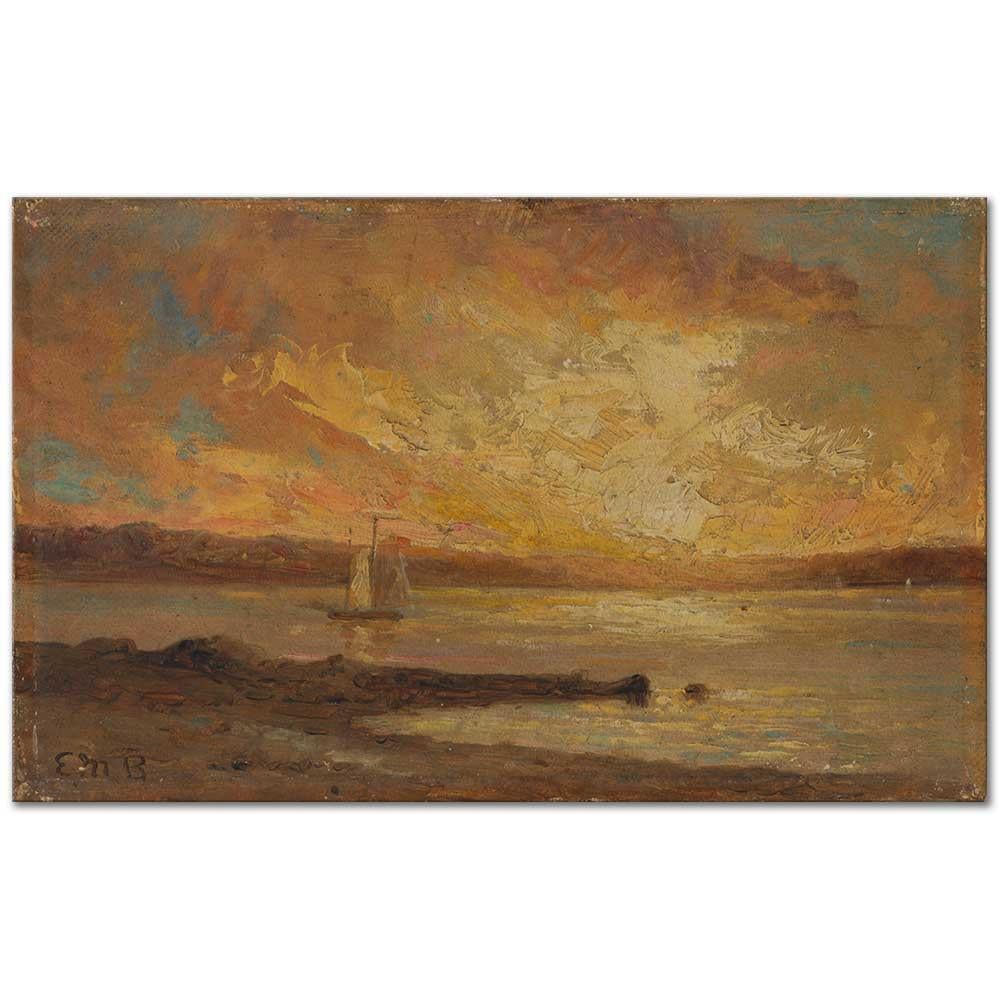 Edward Mitchell Bannister Denizdeki Tekne Kanvas Tablo