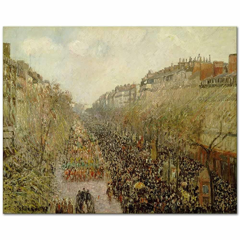 Camille Pissarro Mardi Gras Karnavalı Boulevard Montmartre Kanvas Tablo