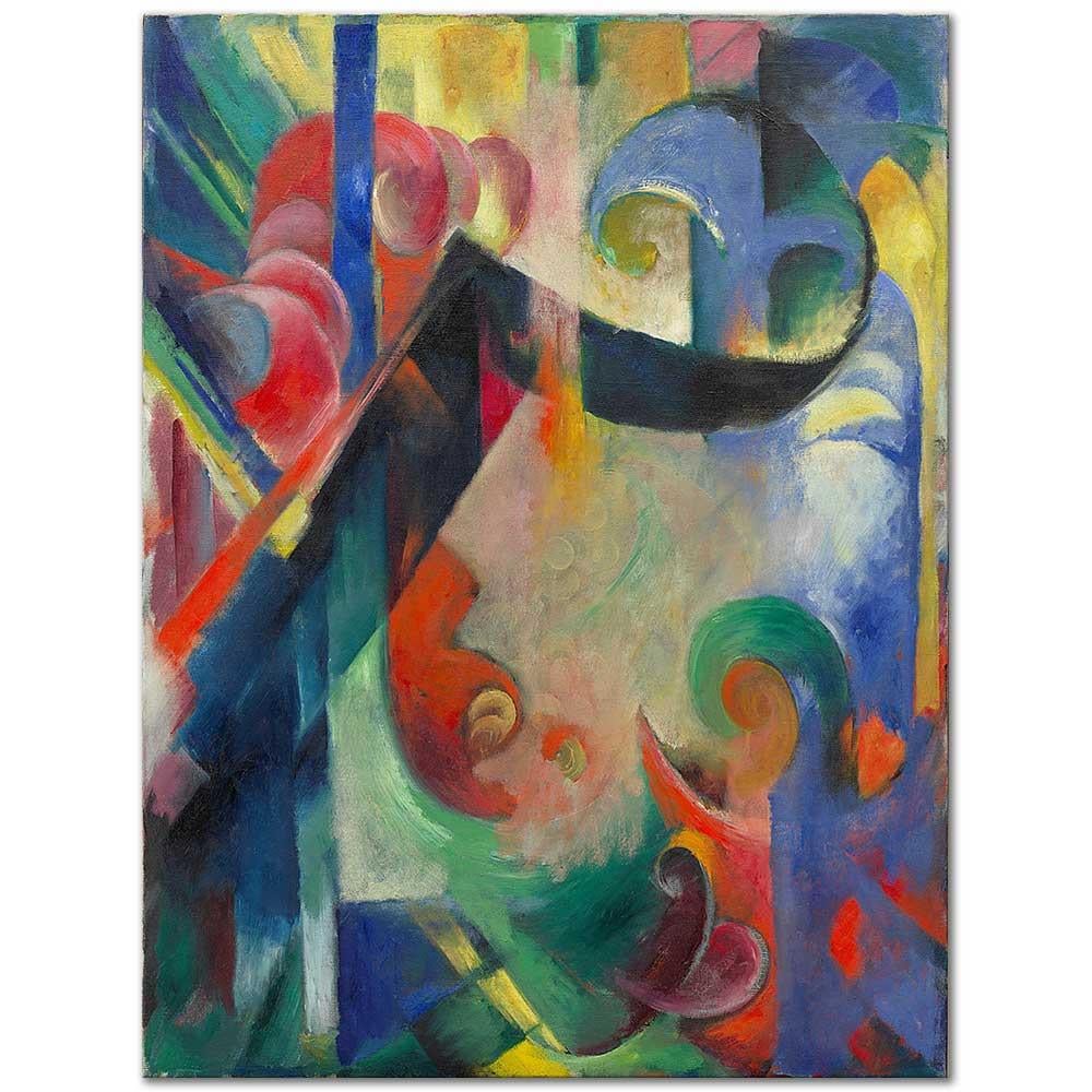 Franz Marc Kırık Formlar Kanvas Tablo