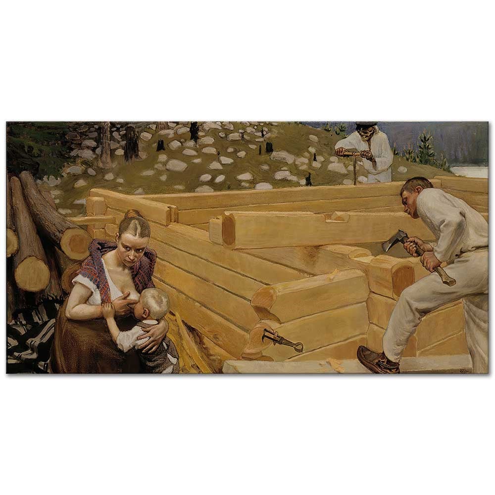 Akseli Gallen Kallela İnşaat Kanvas Tablo