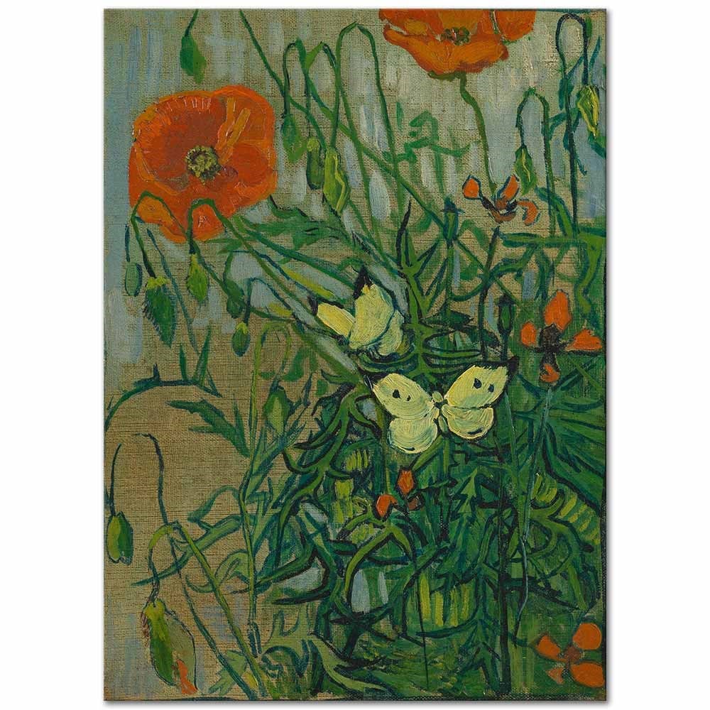 Butterflies and Poppies by Vincent van Gogh as Fine Art Print