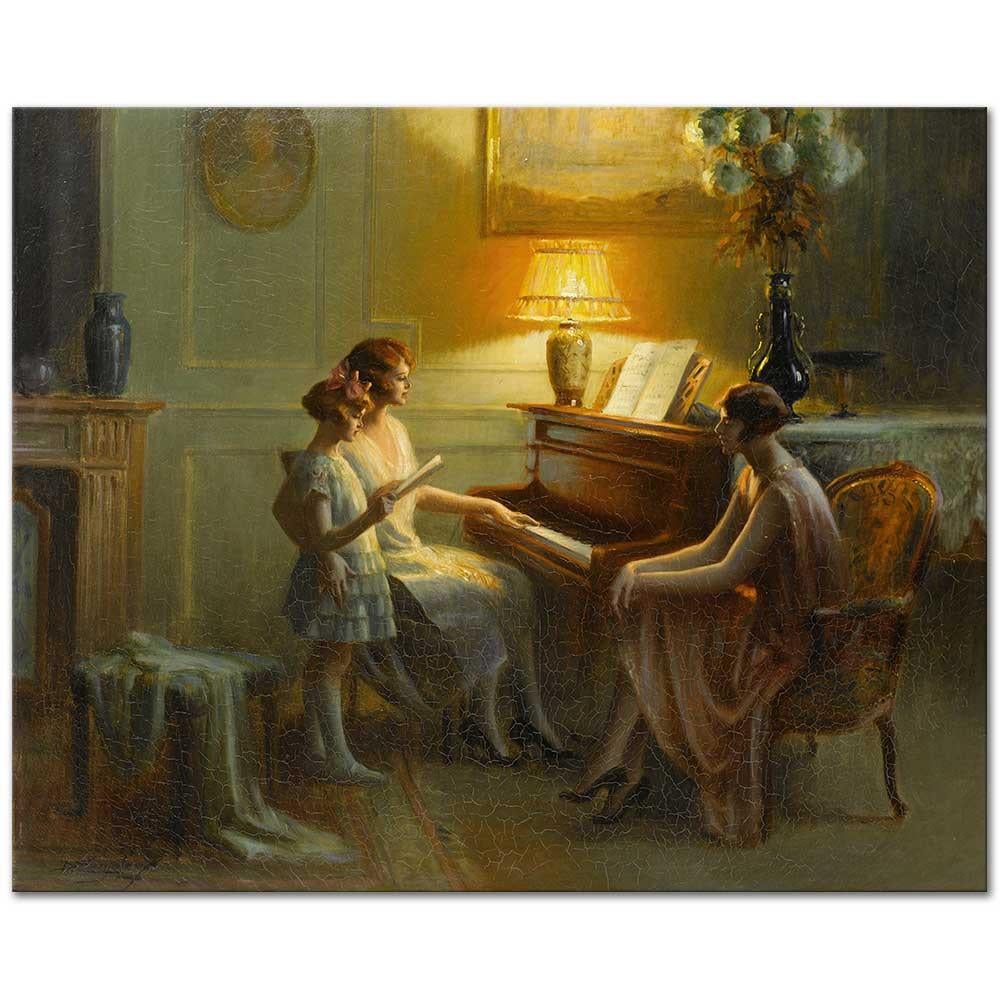 Delphin Enjolras Piyano Başında Kanvas Tablo