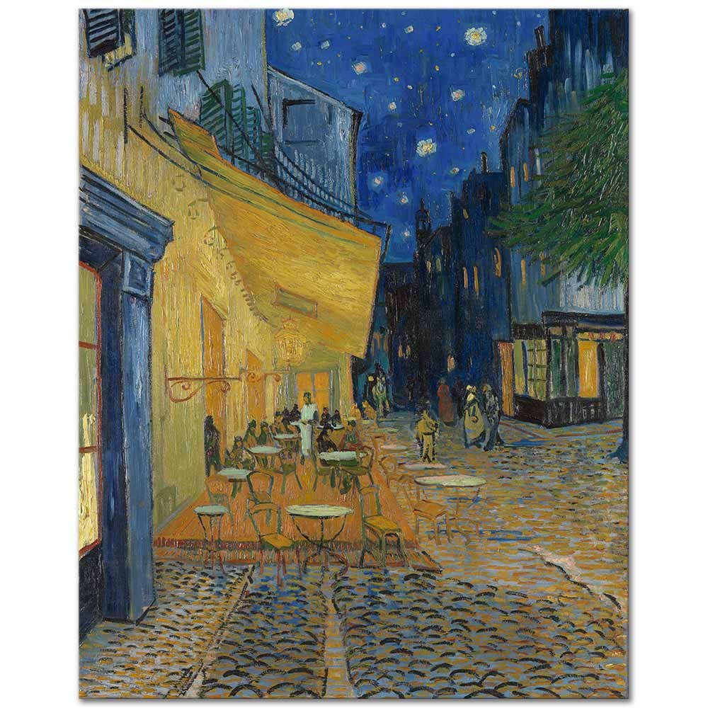 Vincent van Gogh Cafe Terasında Gece Kanvas Tablo