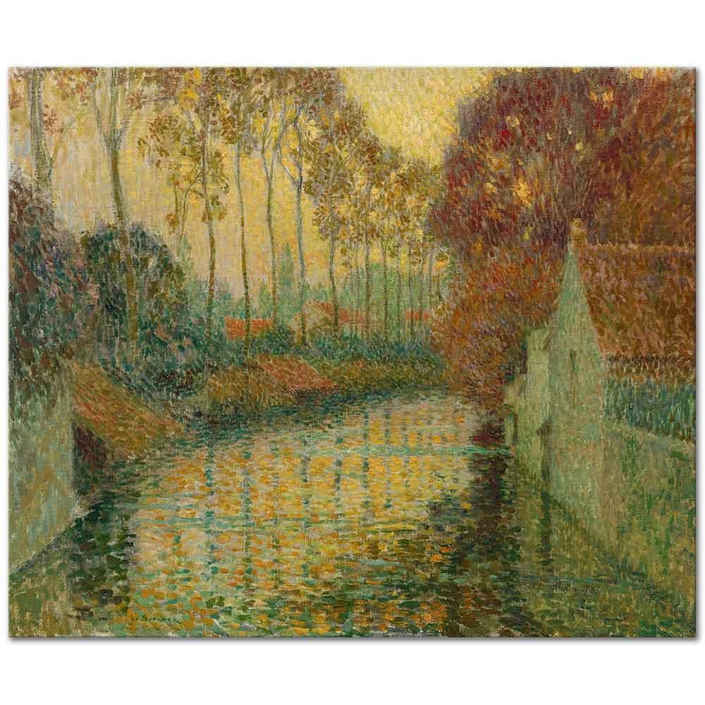 Henri Le Sidaner Sonbaharda Gisors Kanalı Kanvas Tablo