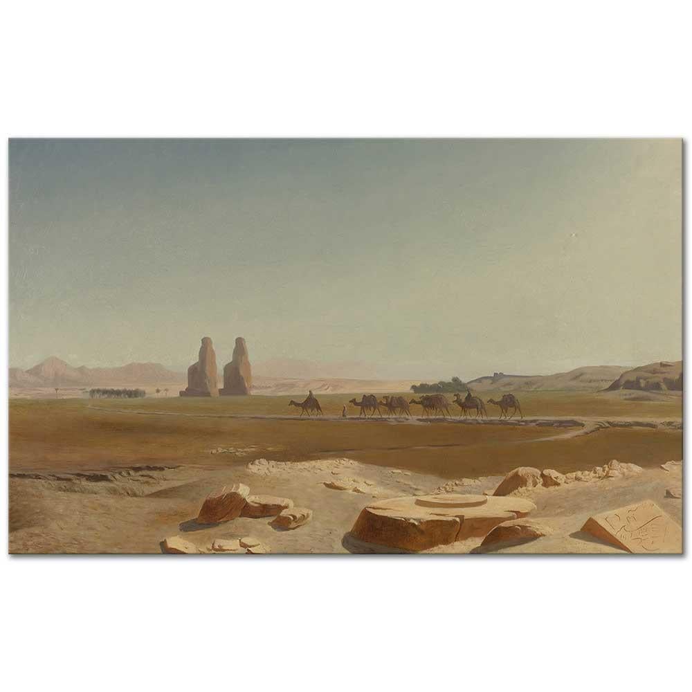 Caravan Passing The Colossi Of Memnon Thebes by Jean Leon Gerome as Fine Art Print