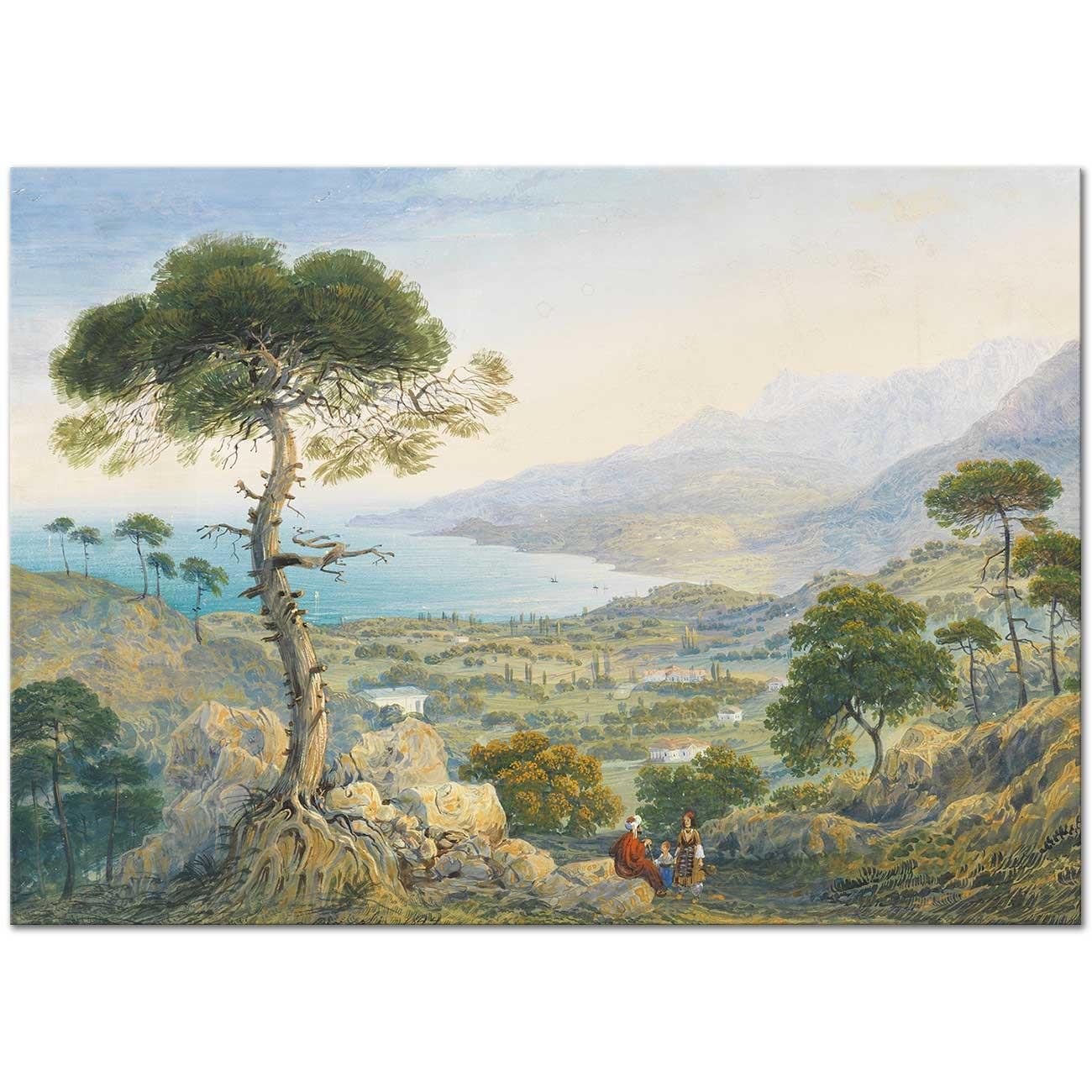 Carlo Bossoli Krimlandschaft mit Meeresbucht Art Print
