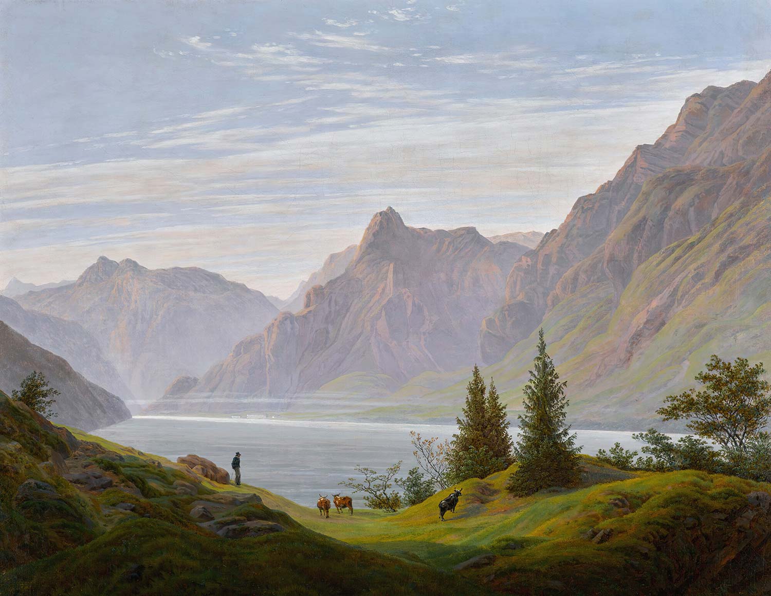 Landscape With Mountain Lake by Caspar David Friedrich