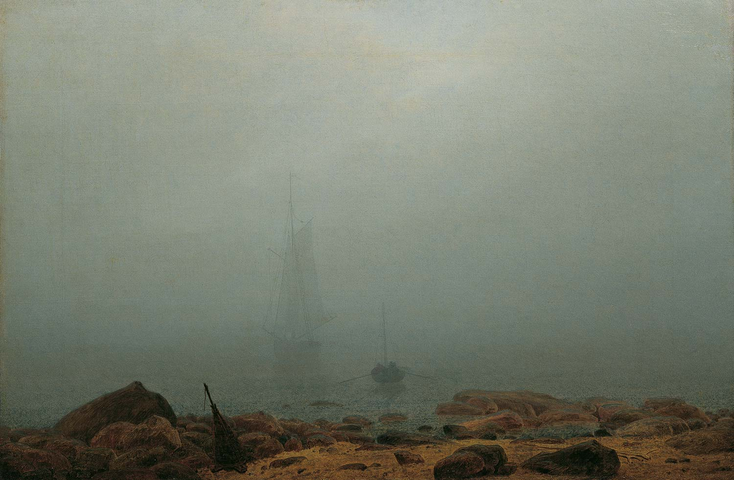 Caspar David Friedrich Sea Beach In The Fog Art Print