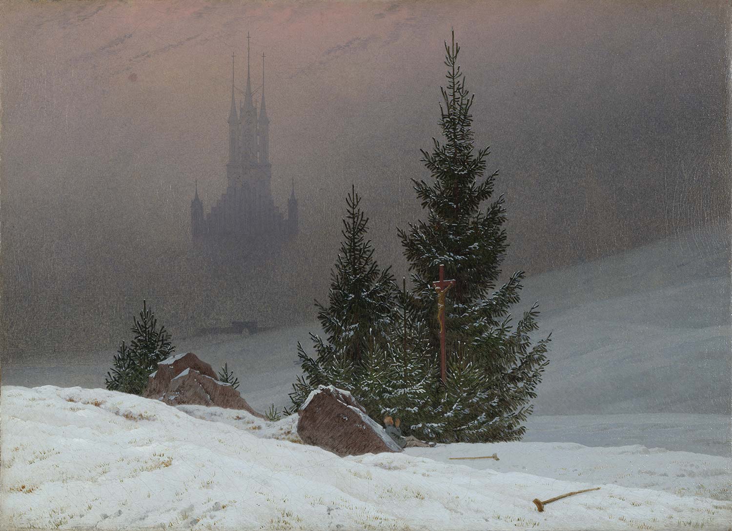Caspar David Friedrich Winter Landscape Art Print