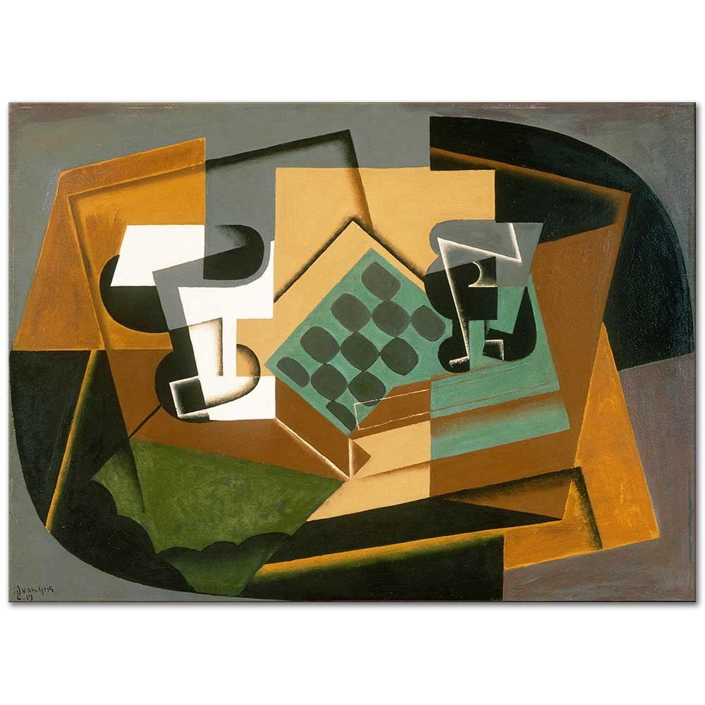 Chessboard Glass and Dish by Juan Gris as Fine Art Print