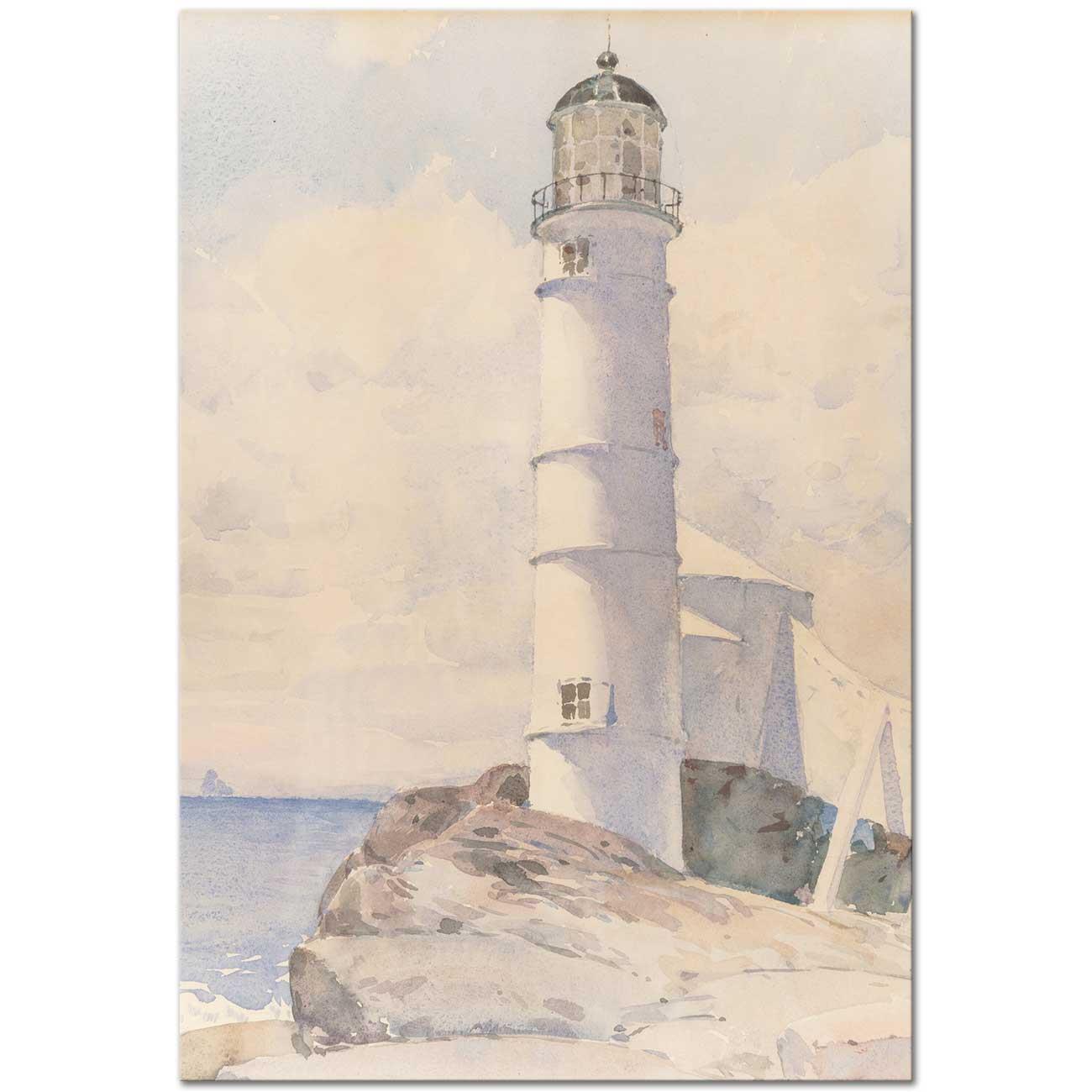 Childe Hassam Deniz Feneri Kanvas Tablo