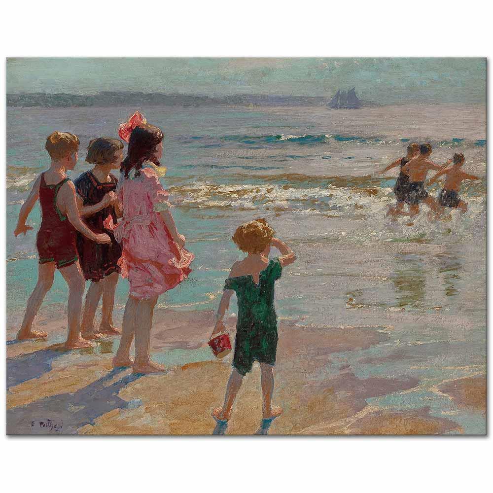 Children at the Shore by Edward Henry Potthast as Art Print