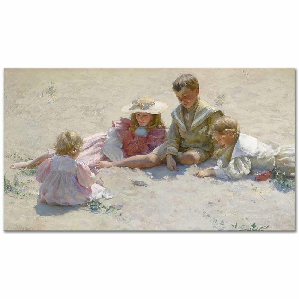 Children By The Seashore by Charles Courtney Curran as Art Print