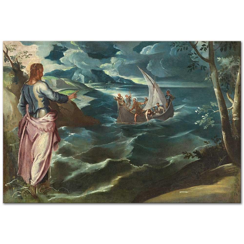 Tintoretto İsa Galilee Denizinde Kanvas Tablo