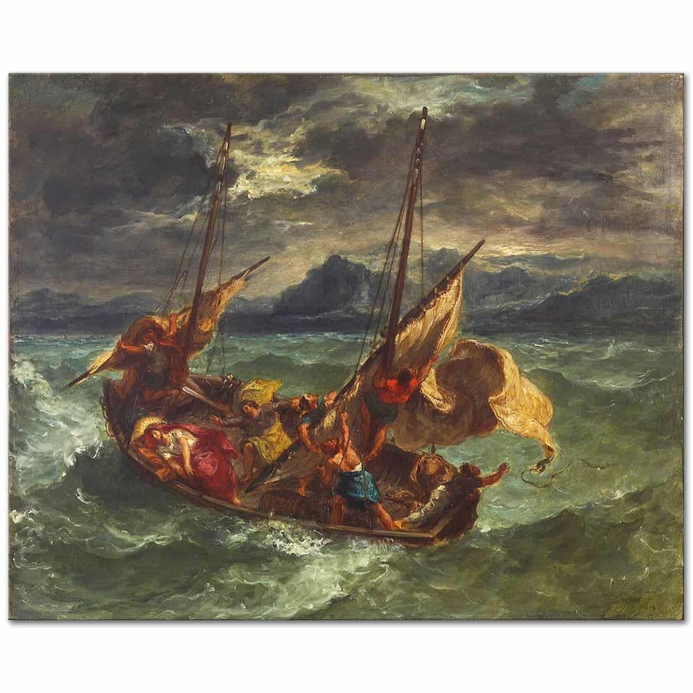 Eugene Delacroix İsa Galilee Denizinde Kanvas Tablo