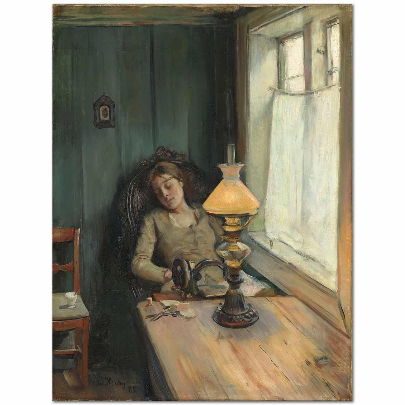 Christian Krohg Yorgun Kanvas Tablo