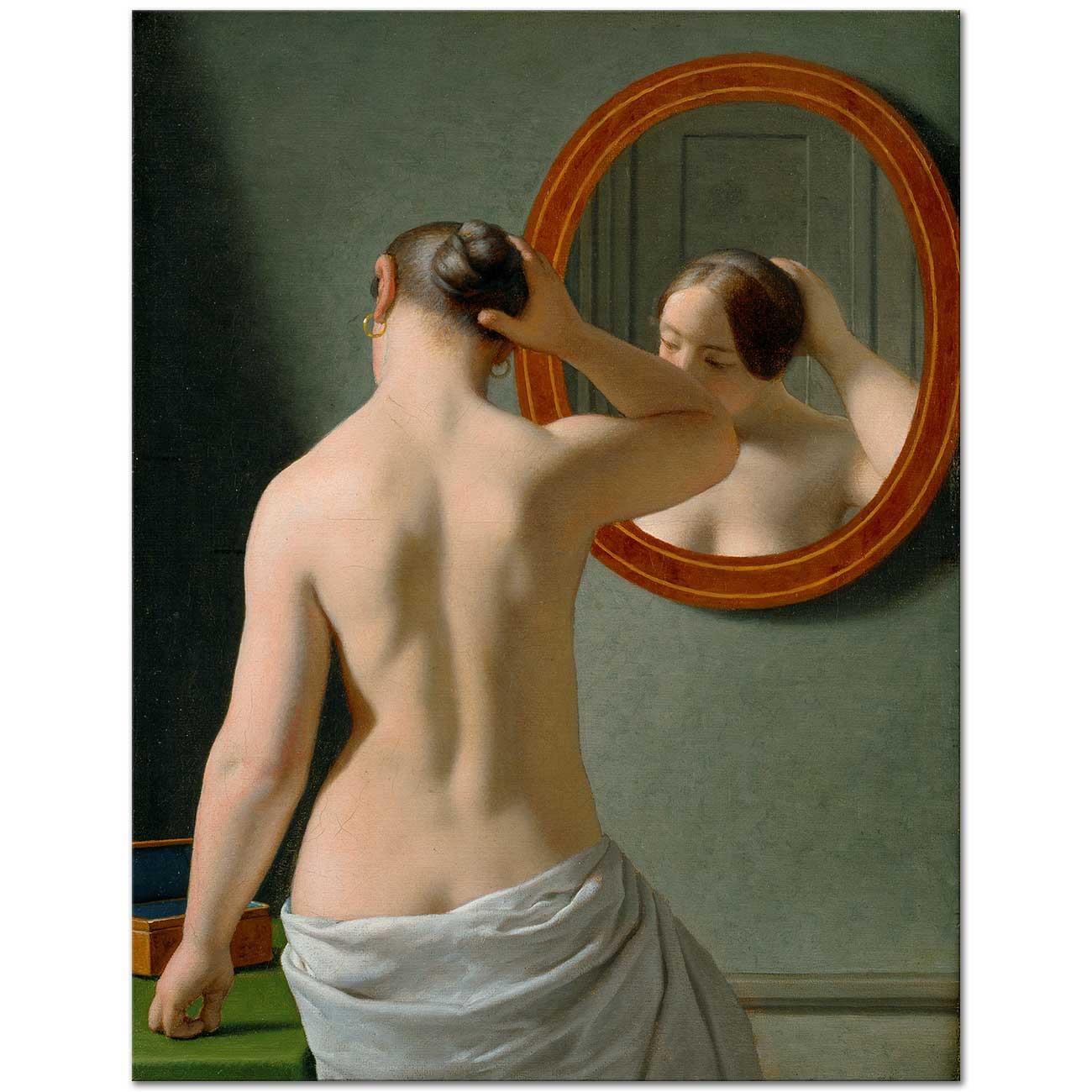 Christoffer Wilhelm Eckersberg Ayna Önünde Kanvas Tablo