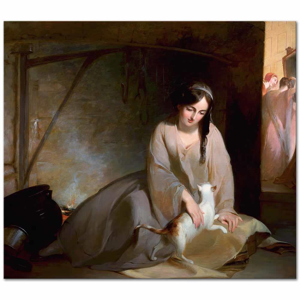 Cinderella at the Kitchen Fire by Thomas Sully as Art Print