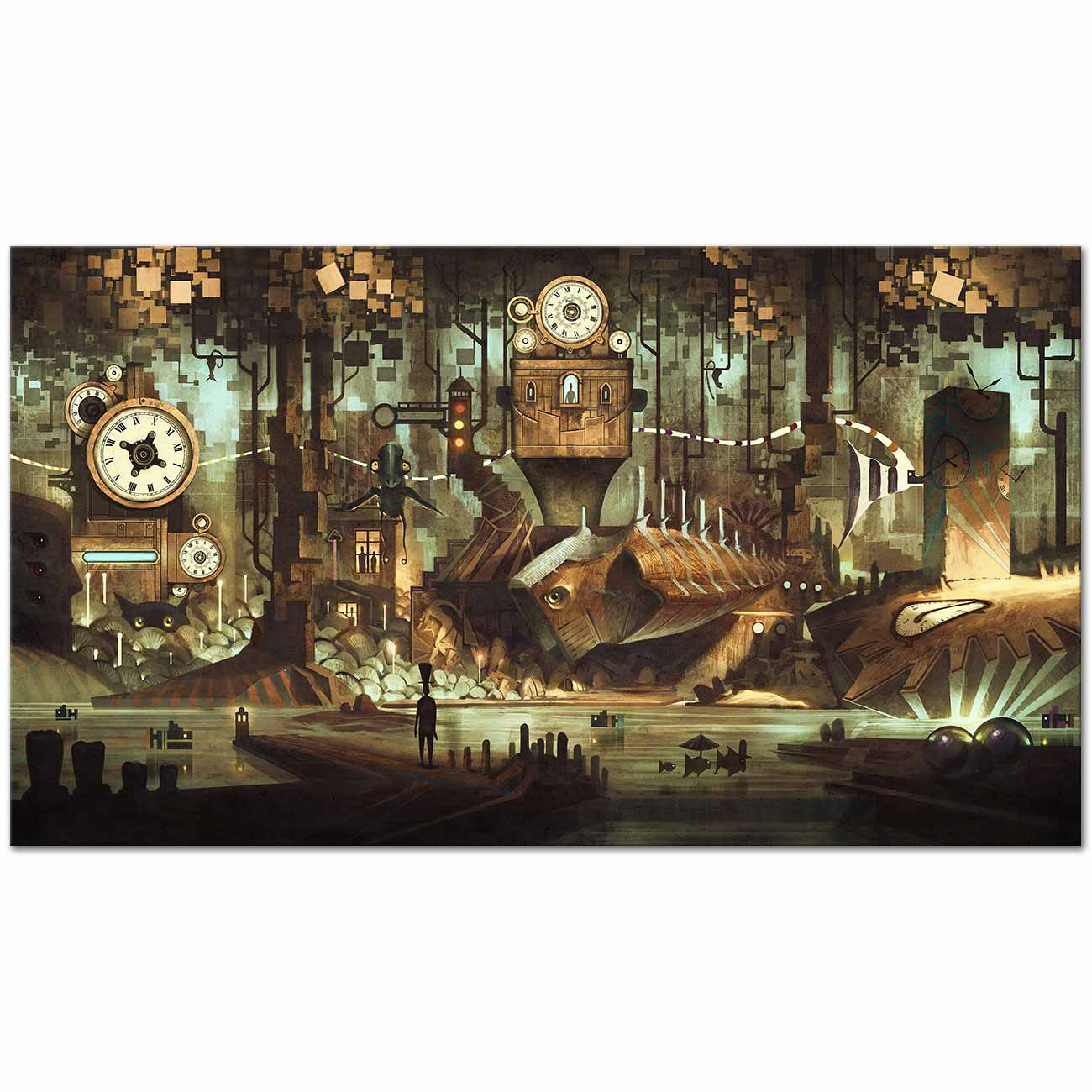 Şehir Manzarası Steampunk Kanvas Tablo
