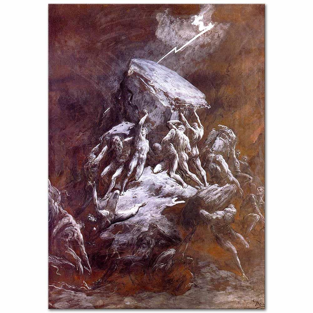 Gustave Dore Titanların Çarpışması Kanvas Tablo