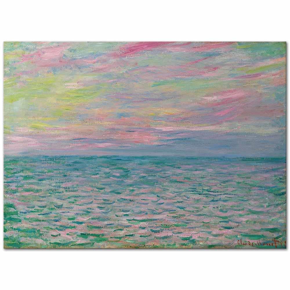 Claude Monet Pourville'de Gün Batımı, Açık Deniz Kanvas Tablo