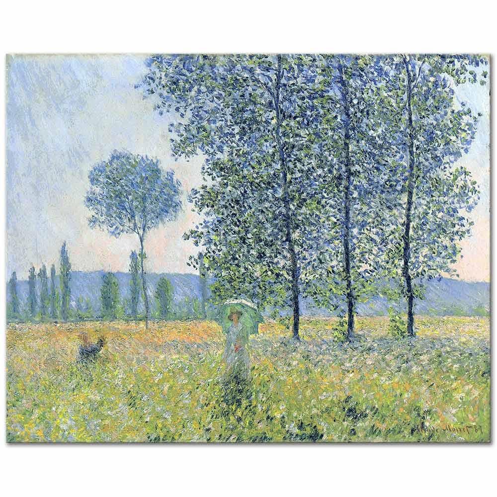 Claude Monet Kavaklar Altında Işıklar Kanvas Tablo