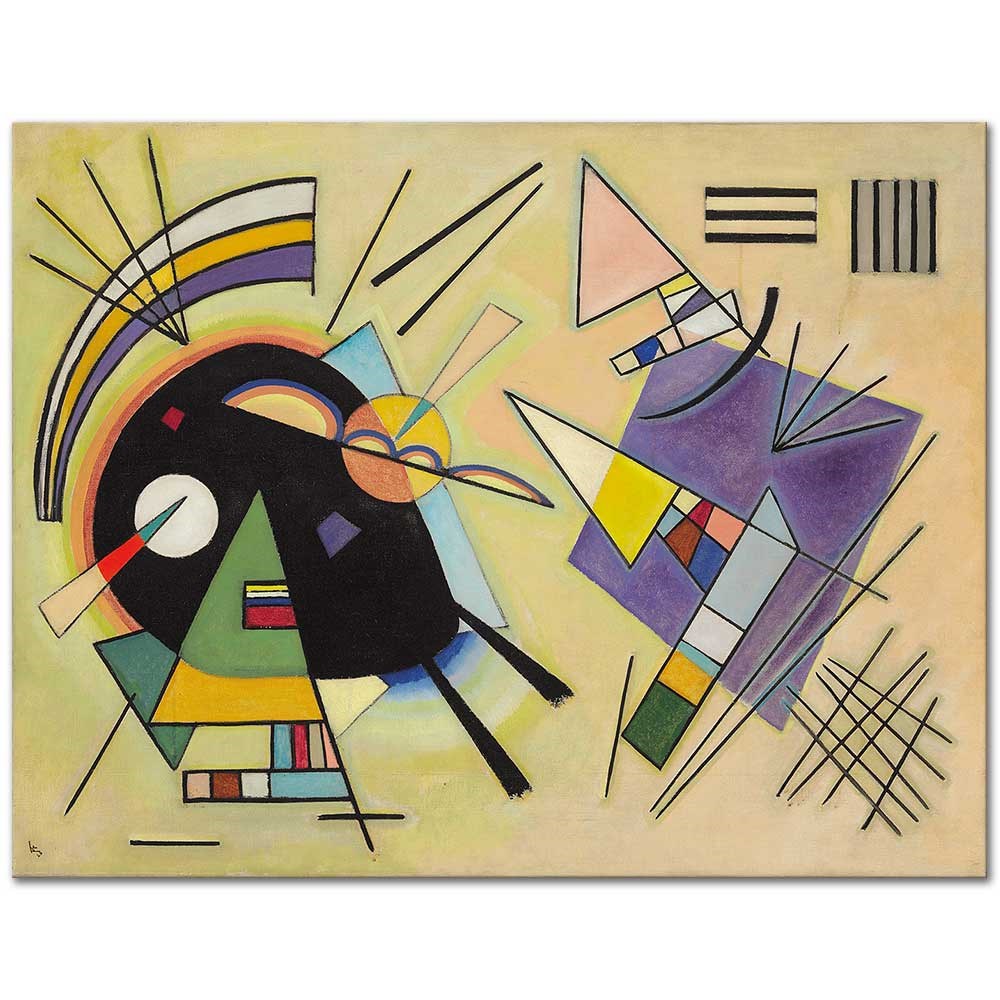 Wassily Kandinsky Kompozisyon Siyah ve Violet Kanvas Tablo