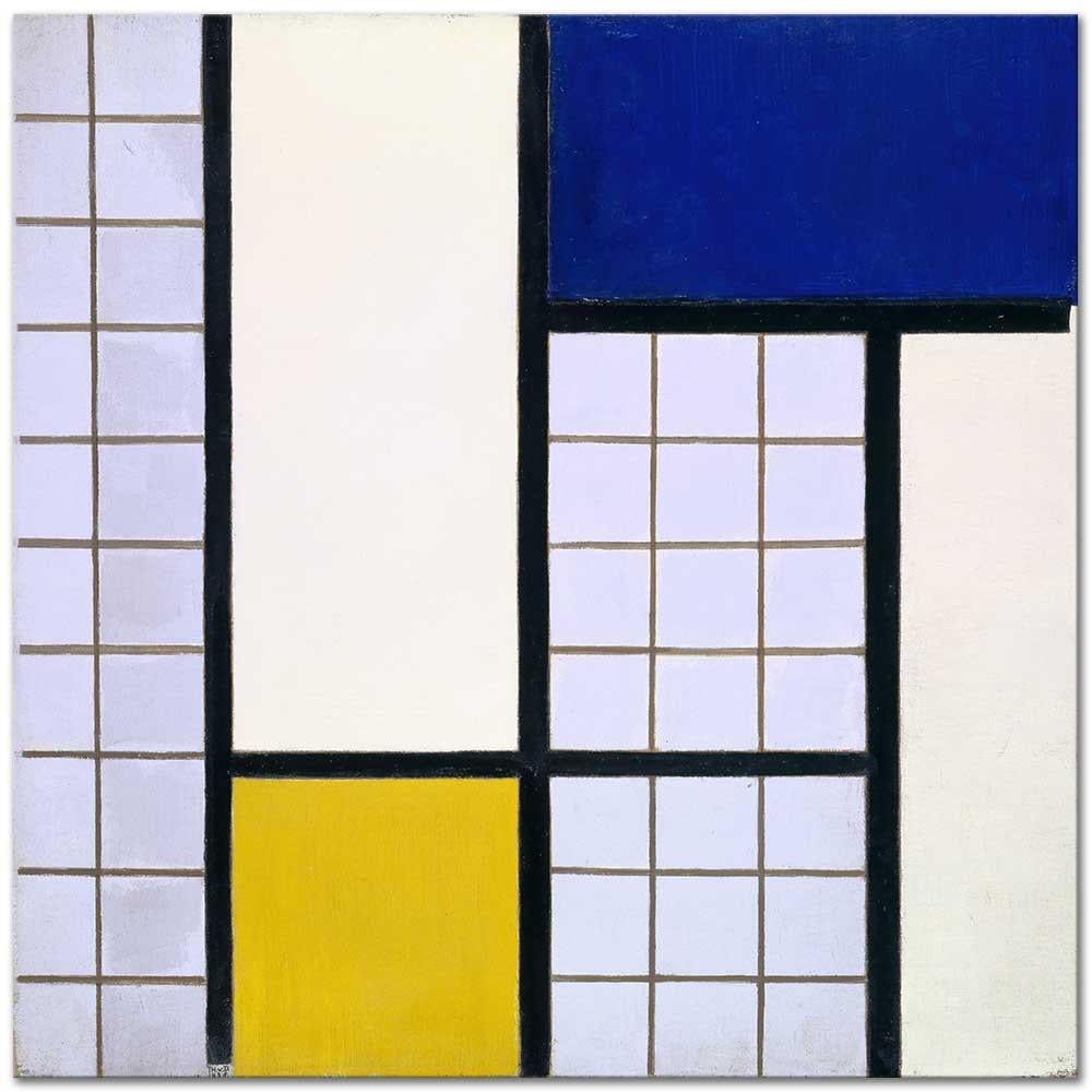 Theo van Doesburg Yarım Tonlarda Kompozisyon Kanvas Tablo