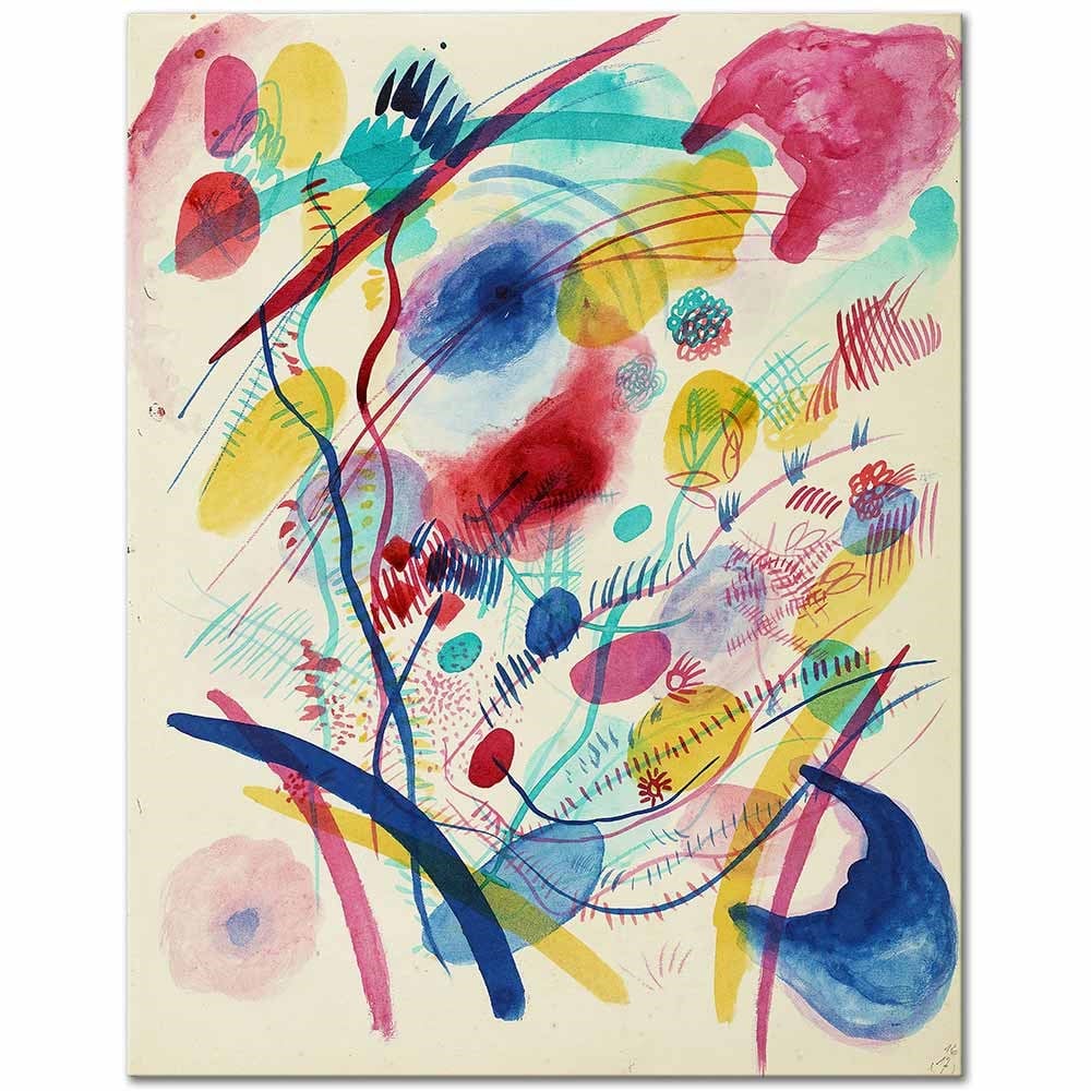 Wassily Kandinsky Kırmızı Mavi Yeşil ve Sarılı Kompozisyon Kanvas Tablo