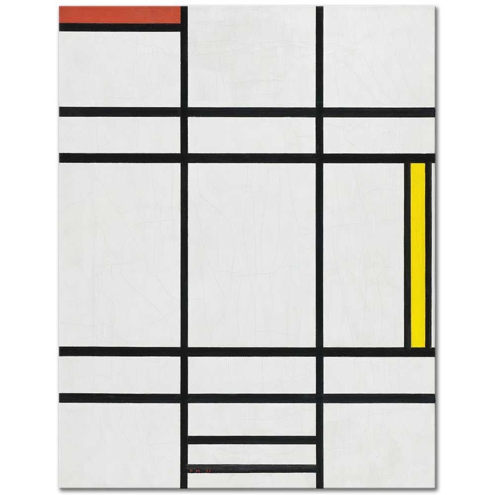 Piet Mondrian Beyaz, Kırmızı ve Sarı Kompozisyon Kanvas Tablo
