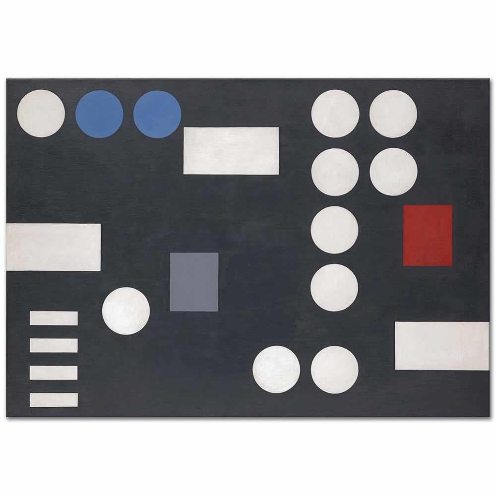 Composition with Rectangles and Circles on Black Ground by Sophie Taeuber Arp as Art Print