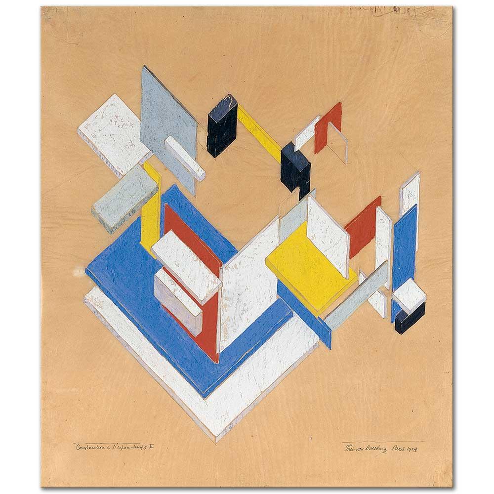 Theo van Doesburg Uzay Zamanda Konstruksiyon II Kanvas Tablo