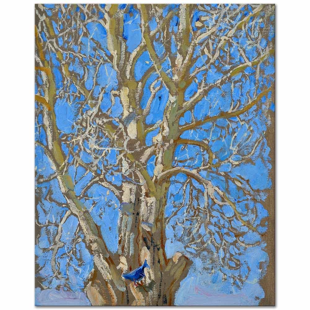 Crack Willow And Blue Bird In New Mexico by Akseli Gallen Kallela