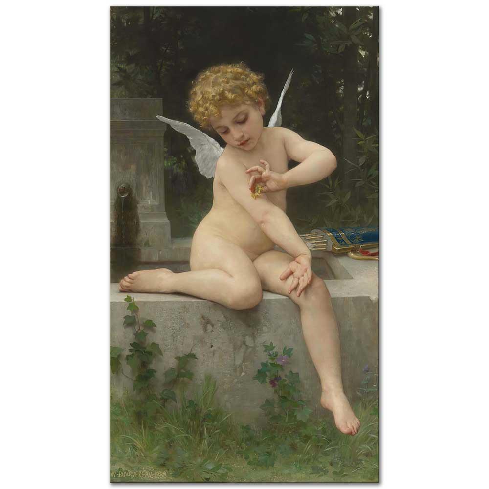 William Adolphe Bouguereau Cupid ve Kelebek Kanvas Tablo