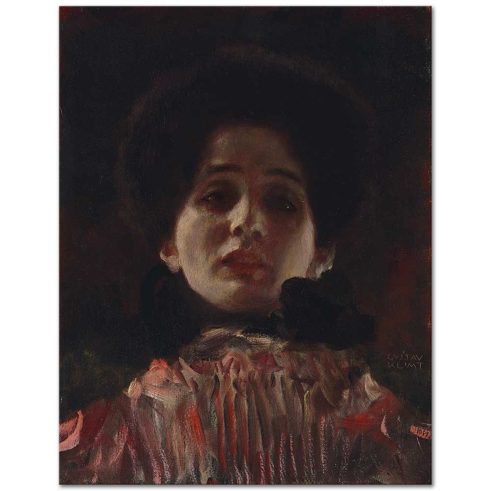 Dame en face mit Plisiertem Kleid by Gustav Klimt