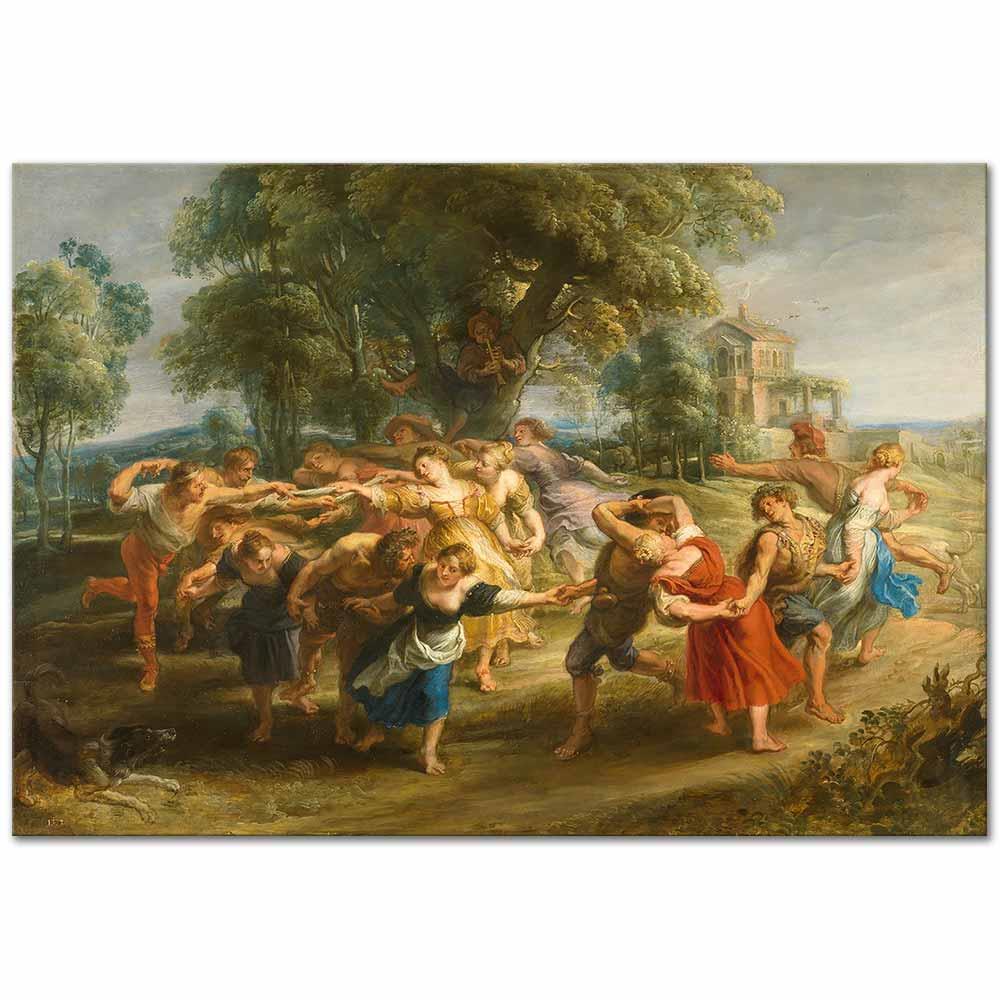 Dance of Mythological Figures and Villagers by Peter Paul Rubens as Art Print