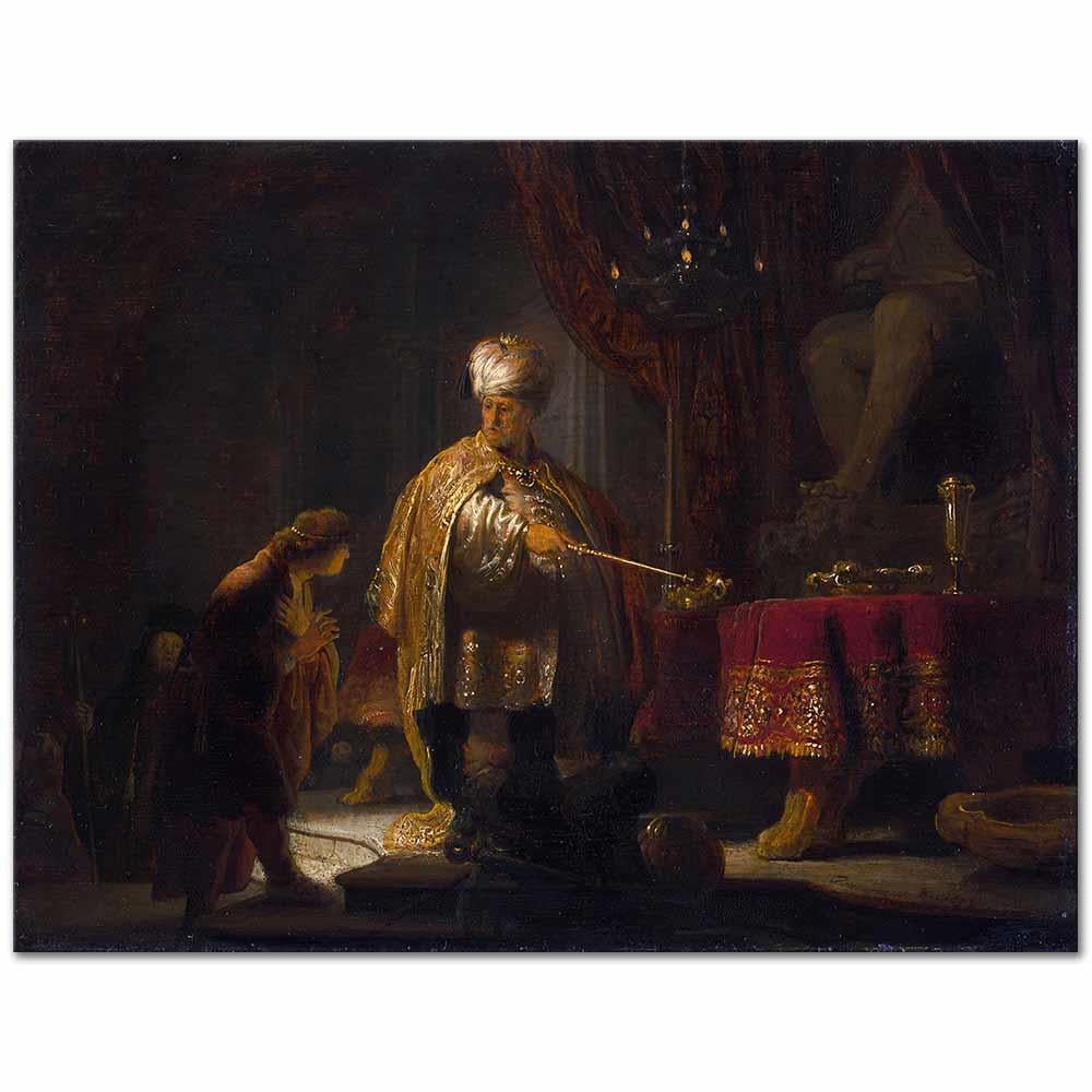 Rembrandt van Rijn Daniel ve Cyrus Bel Putunun Önünde Kanvas Tablo