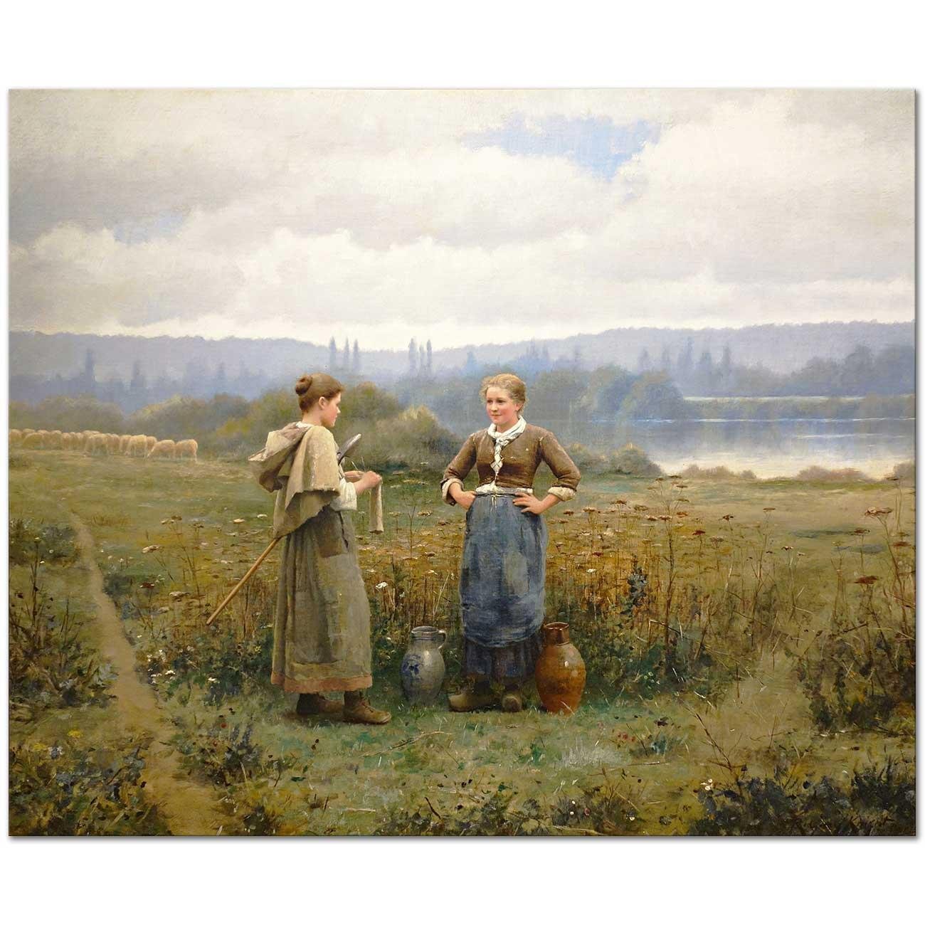 Daniel Ridgway Knight Sohbet Kanvas Tablo