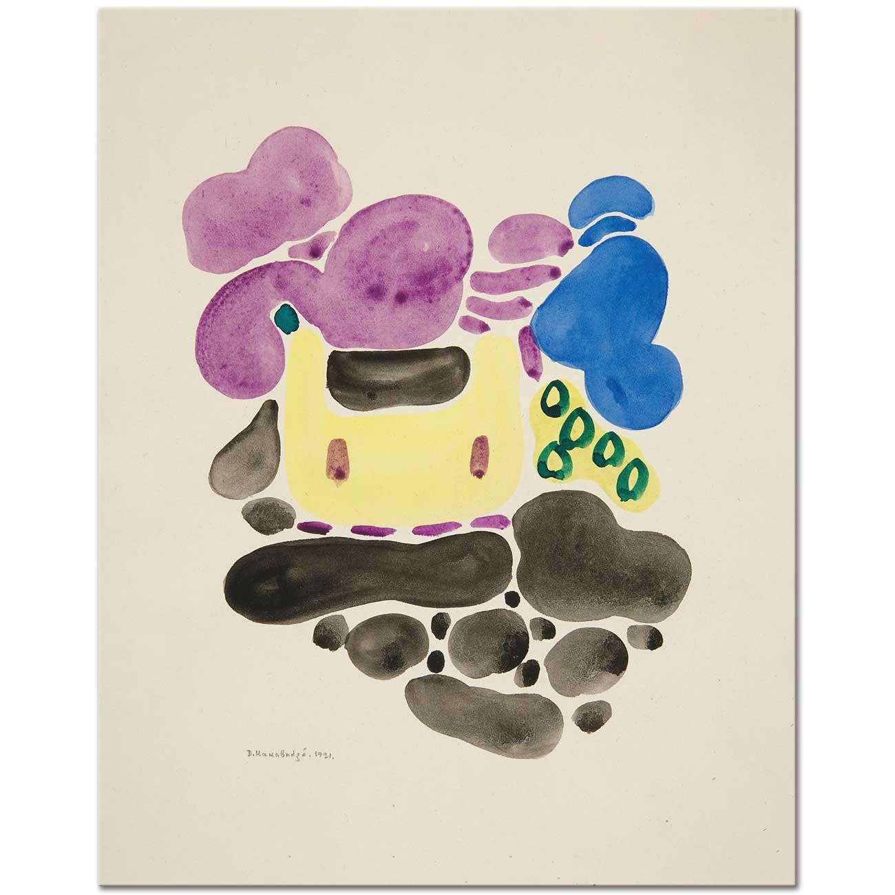 Abstraction Based On Flower Forms V by David Kakabadze